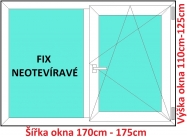 Okna FIX+OS SOFT šířka 170 a 175cm x výška 110-125cm
